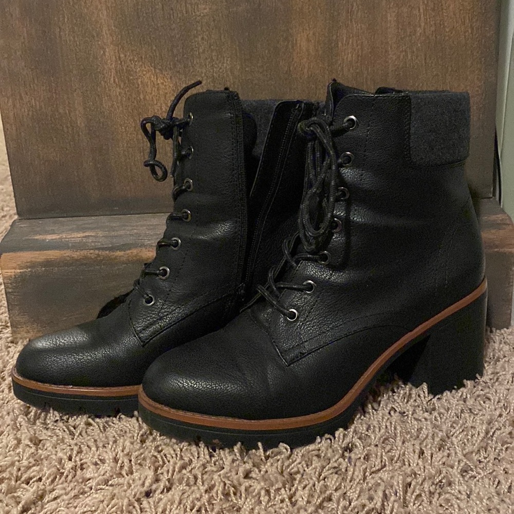 Naturalizer Black Combat & Moto Boots